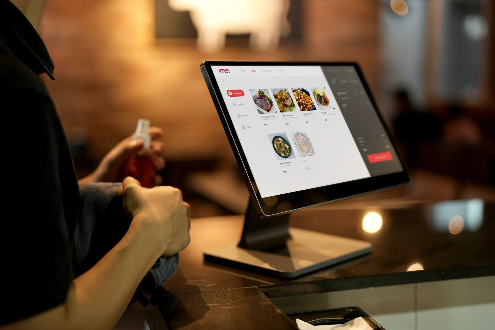 Restaurant team using a point of sale system